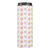 Zachter Pastel Wilde Bloem Botanisch Patroon Therm Thermosbeker (Achterkant)