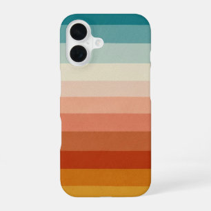 Zachtere gelaagde retro lijnen iPhone 16 hoesje