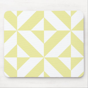 Zachtgele geometrische art deco muismat