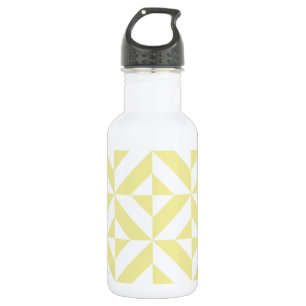Zachtgele geometrische art deco waterfles 