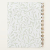 Zachtgrijs en saliegroen blad Custom Naam Planner (Achterkant)