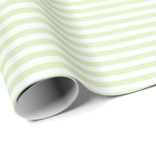 Zachtgroen   White Stripe Wrapping Paper Cadeaupapier