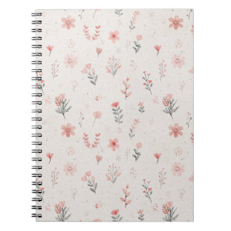 Zachtheid Bloemmotief Spiraal Notebook Notitieboek