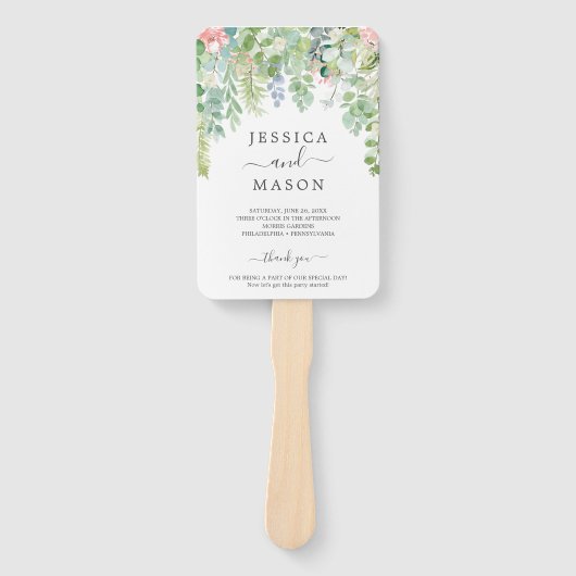 Zachtheid Bruiloft Waier Programma Handwaaier (Voorkant)