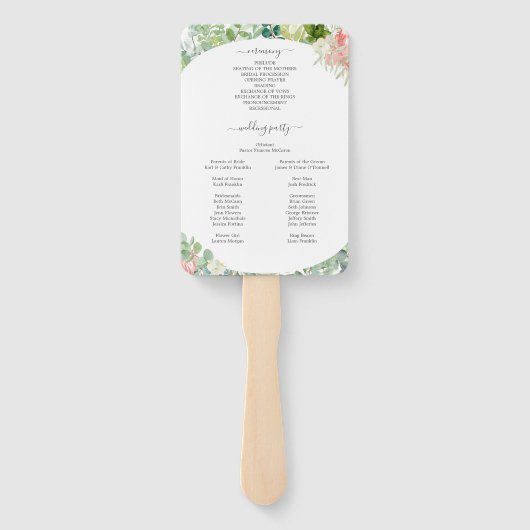 Zachtheid Bruiloft Waier Programma Handwaaier (Achterkant)