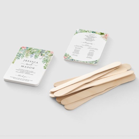 Zachtheid Bruiloft Waier Programma Handwaaier (Niet-gemonteerd)