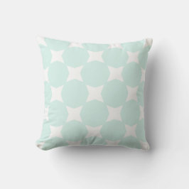 Zachtheid Cyan Groen Pastel & Witte Ster Patroon O Kussen