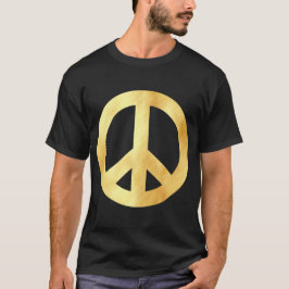 Zachtheid gouden Vredessymbool T-shirt