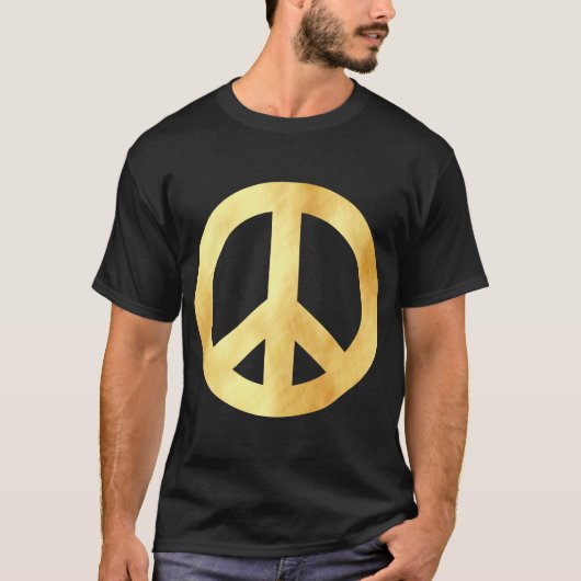 Zachtheid gouden Vredessymbool T-shirt (Voorkant)