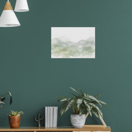 Zachtheid Groene Berg Paardenbloem Poster (Woonkamer 1)