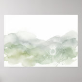 Zachtheid Groene Berg Paardenbloem Poster (Voorkant)