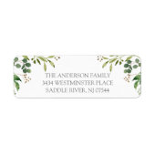 Zachtheid Groene Eucalyptusbladeren Retouradres La Etiket (Voorkant)