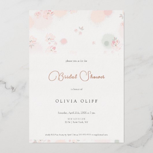 Zachtheid Het Vrijgezellenfeest van de Rozen van d Folie Uitnodiging (Voorkant)