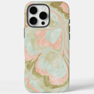Zachtheid Marmer Wervelend Patroon Mint, Koraal en iPhone 16 Pro Max Hoesje