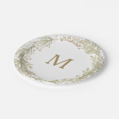 Zachtheid Monogram Trouw Bruiloft Papieren Bord (Gekanteld)