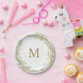 Zachtheid Monogram Trouwfeest Papieren Bord (Feest)