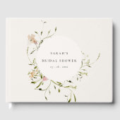 Zachtheid Roze Weide Bloemenkrans Bruiloft Feest Gastenboek (Voorkant)