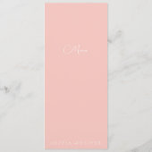 Zachtheid Thee Rozen Bruiloft Menu (Achterkant)