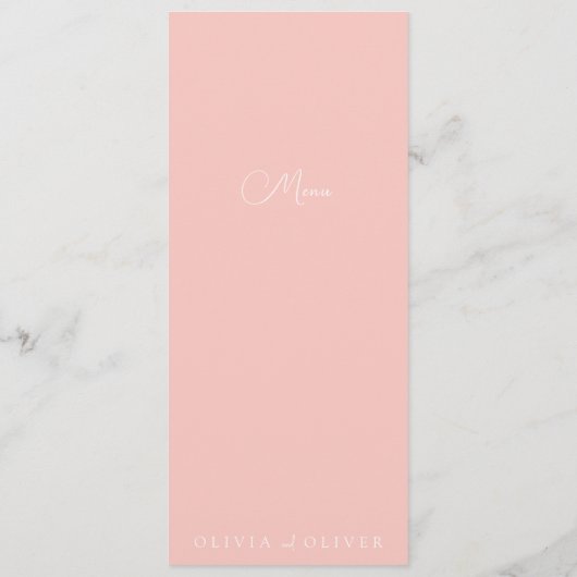 Zachtheid Thee Rozen Bruiloft Menu (Achterkant)