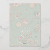 Zachtheid Theerozen Ochtend Erna Folie Uitnodiging (Achterkant)