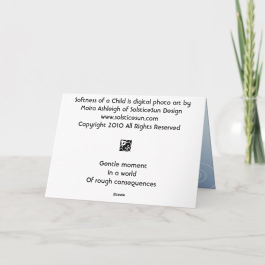 Zachtheid van een Kind Kaart (Achterkant)
