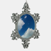 Zachtheid voor de wolken tin sneeuwvlok ornament (Links)