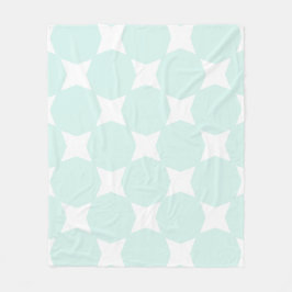 Zachtheidige cyaan groene pastel & witte sterrenpa fleece deken