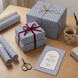 Zachtheidige Leisteenblauwe Bes Polka Stip Geschen Cadeaupapier
