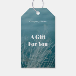 Zachthematisch in blauwe oceaan cadeaulabel
