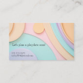 Zachtjes gebogen vormen in pastelkleuren met tekst visitekaartje (Achterkant)