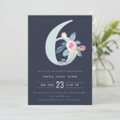 ZACHTNAVY BLUSH BLUE FLORAL 6TH ELKE LEEFTIJD BIRT KAART (Staand voorkant)