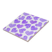 Zachtpaarse Geharte Hart Valentijnsdag Patroon Tegeltje (Zijkant)