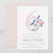 ZACHTPINK BLUSH BLUE FLORAL 6TH ELKE LEEFTIJD BIRT KAART (Voorkant / Achterkant)