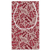 Zachtrode Bladeren Cadeautas (Achterkant)