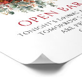 Zachtronde dieprode boho-eucalyptus open bar tafel poster (Hoek)