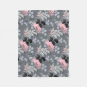 Zachtroze rozen fleece deken (Voorkant)