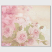 Zachtroze rozen patroon cadeaupapier (Vlak)