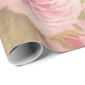 Zachtroze rozen patroon cadeaupapier (Rol Hoek)
