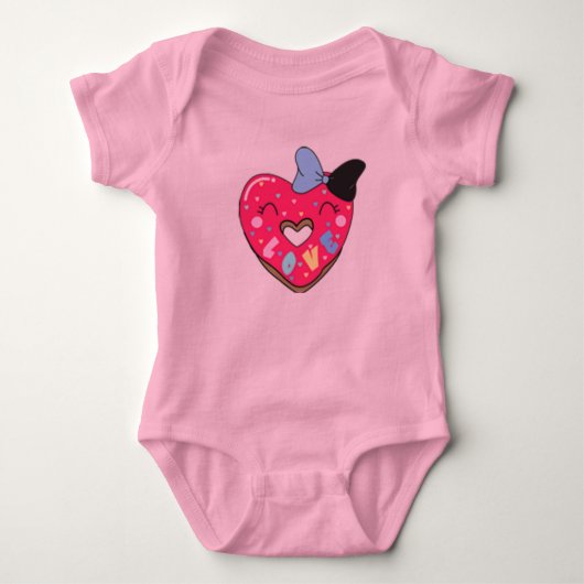 Zachtste Geschenk Lint Hart Baby Bodysuit (Voorkant)
