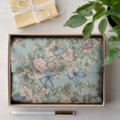 Zachtste Roze Blau Bloem & Vlinder Tissuepapier (Geschenk)