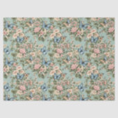Zachtste Roze Blau Bloem & Vlinder Tissuepapier (Voorkant)