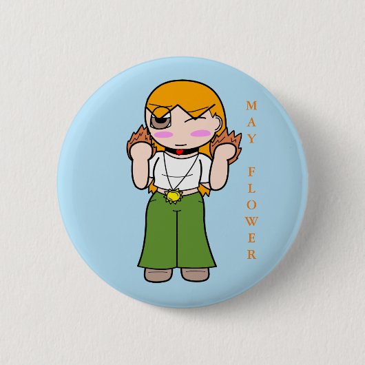 Zack Dragonblade Button - May Flower (Voorkant)