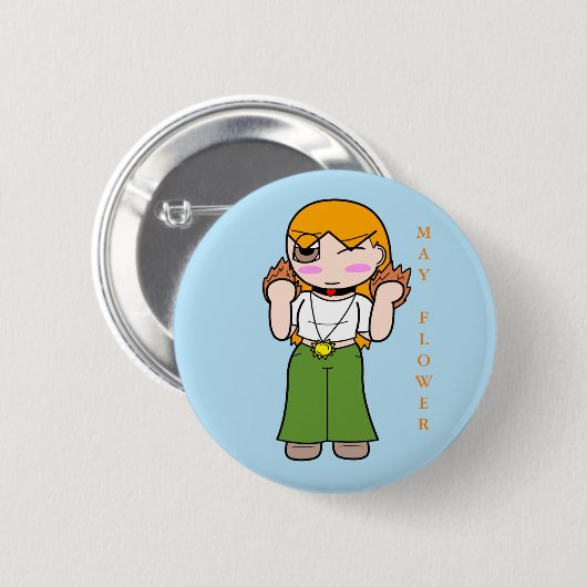 Zack Dragonblade Button - May Flower (Voorkant /achterkant)