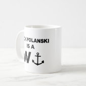 Zack Polanski Anker Ontwerp Mok Grappig Minimalist (Voorkant links)