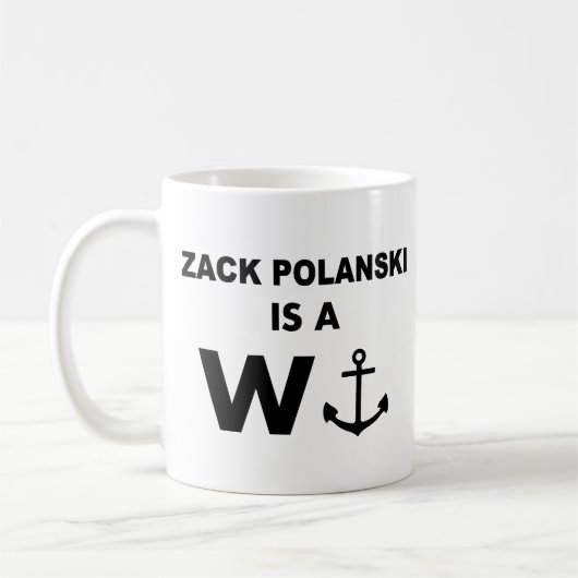 Zack Polanski Anker Ontwerp Mok Grappig Minimalist (Links)