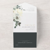 ZACK ZWARTE WITTE WATERVERF BUNCH WEDING ALL IN ONE UITNODIGING (Buitenkant)