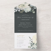 ZACK ZWARTE WITTE WATERVERF BUNCH WEDING ALL IN ONE UITNODIGING (Binnen)