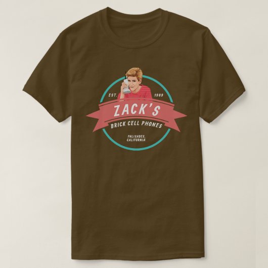 Zacks Brick Cell Phones EST 1989 T-shirt (Design voorkant)
