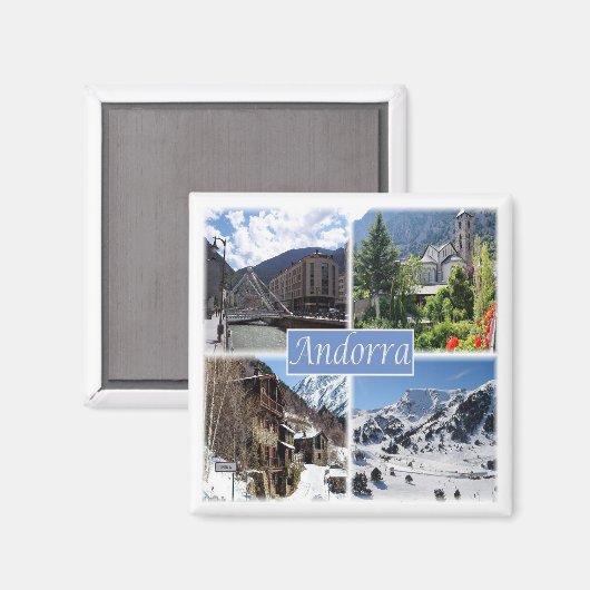 zAD003 ANDORRA, La Vella, mozaïek, Fridge Magneet (Voorkant / Achterkant)