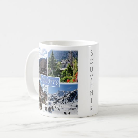 zAD003 ANDORRA, La Vella, mozaïek, Koffiemok (Voorkant links)